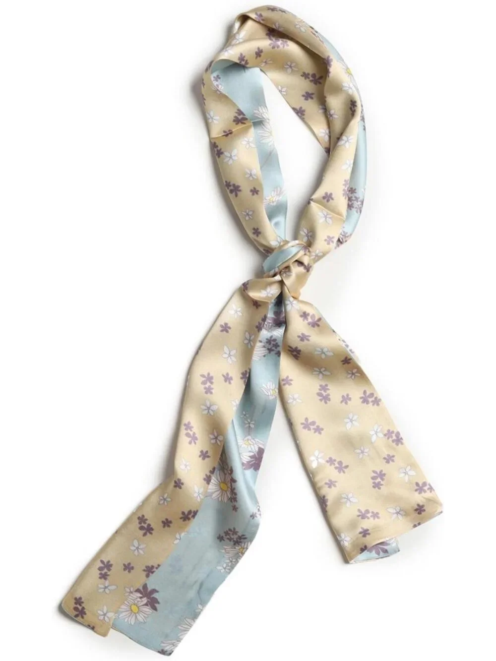 100% Pure Mulberry Silk Scarf - Double-Sided Rectangle Tie for Neck & Waist